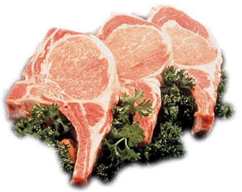 Pork loin centre chops (b)(bl). Pork: Center Cut Pork Chop - Bone In (1lb)