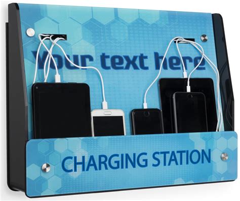 Wall Mount Mobile Charging Station | Custom Text Option