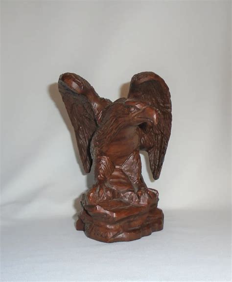 Carved Wood Eagle Bald Eagle Wood Eagle Statue Wood Eagle Etsy In