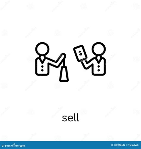 Sell Icon Trendy Modern Flat Linear Vector Sell Icon On White B Stock