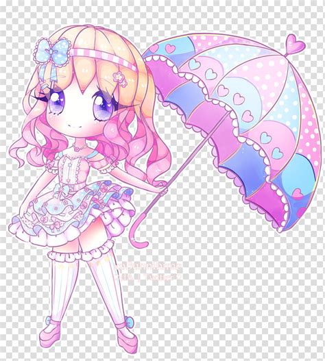 Cute Anime Girl Holding Umbrella