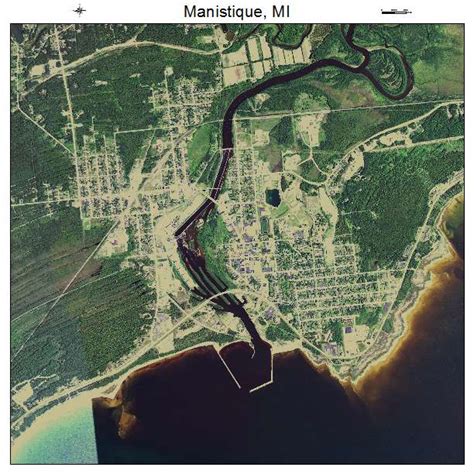 Aerial Photography Map Of Manistique Mi Michigan