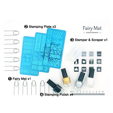 Fairy Mat Stamping Plates Stamper Polish Pro Nail Art Mat Sets