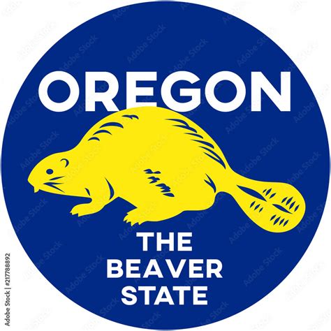 Oregon The Beaver State Digital Badge Stock Illustration Adobe Stock