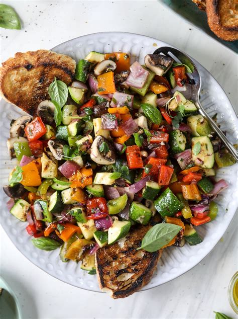 Grilled Chopped Veggies with Garlic Toast - Best Grilled Vegetables