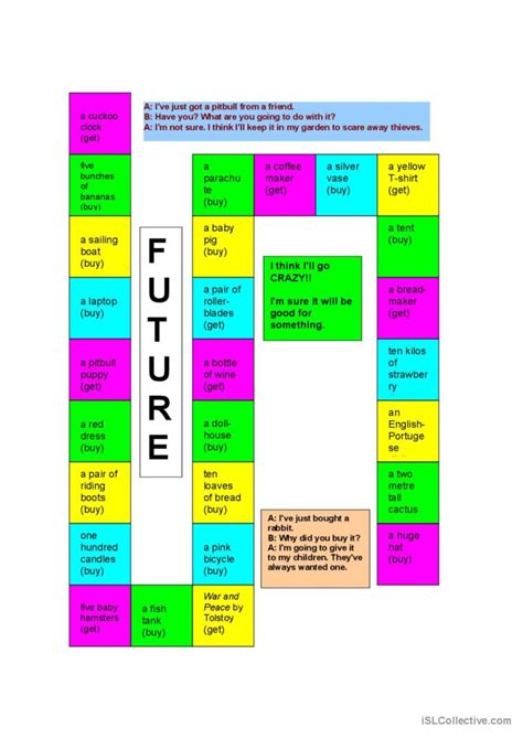 Futures Board Game Will Going To English Esl Worksheets Pdf And Doc