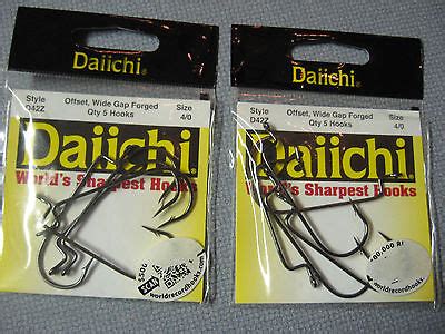 14 Daiichi Fishing D37Z Offset Worm Hooks 8 Size 1 0 6 Size 3 0 EBay