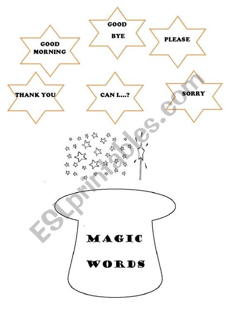 Magic Words Esl Worksheet By Famfam2 Magic Words Puzzle Crafts