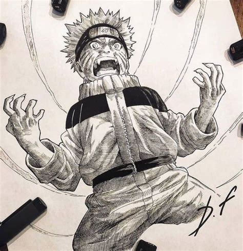 Naruto Kyuubi Rage Art By Davidfreeman On Instagram Dessin Manga