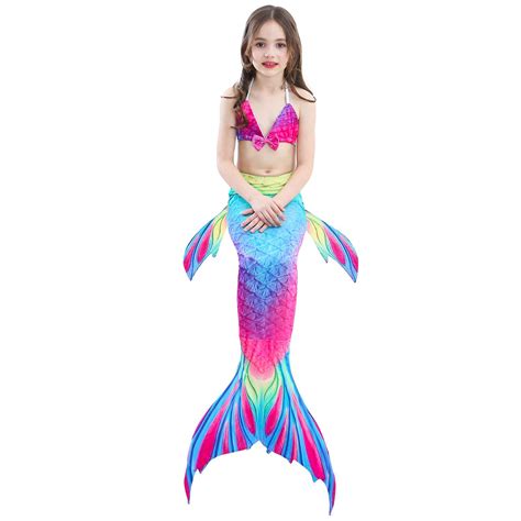 Niños Niñas Nadando Sirena Cola Sirena Traje Cosplay Niños Traje De