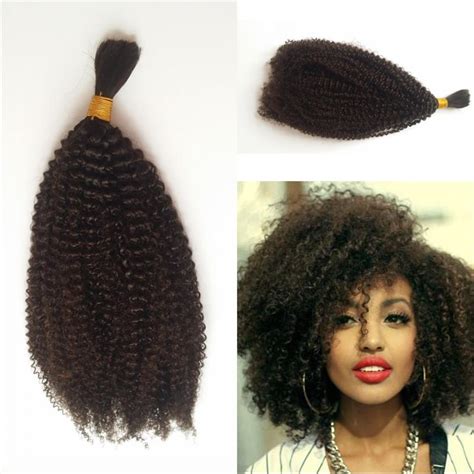 Braids (also referred to as plaits) are a complex hairstyle formed by interlacing three or more strands of hair. Bulk Human Hair For Braiding Peruvian Afro Kinky Curly ...