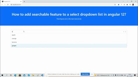 How To Add Searchable Feature To A Select Dropdown List In Angular 12