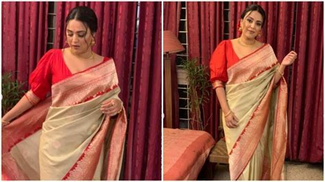 swara bhasker is the epitome of grace in her mom s saree pics inside hindustan times