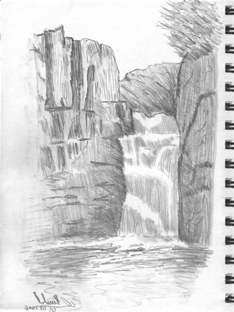 Waterfall Pencil Drawing At Explore Collection Of