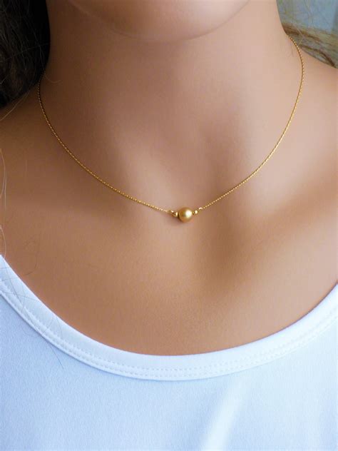 Gold Choker Necklace K Gold Filled Ball Bead Necklace Etsy