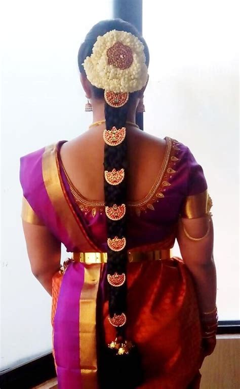 Traditional Southern Indian Brides Bridal Braid Hair Hairstyle By