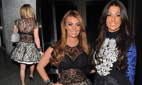 Towie Star Billi Mucklow Brings Some Christmas Cheer As She Flashes Her Bra In Sheer Lace Dress