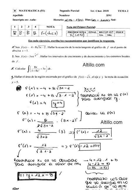 Modelo De Examen Segundo Parcial Matematica Uba Cbc Cátedra Gutiérrez