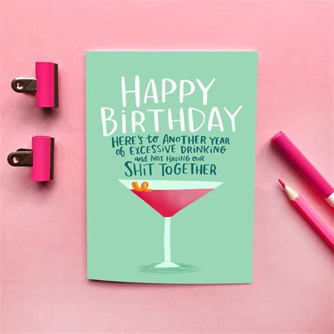 Excessive Drinking Birthday Card Funny Humour Drinking Etsy