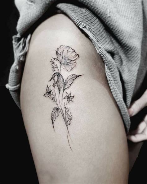 Pin By Ava Dweck On Tattoos Flower Thigh Tattoos Tattoos Flower Bouquet Tattoo