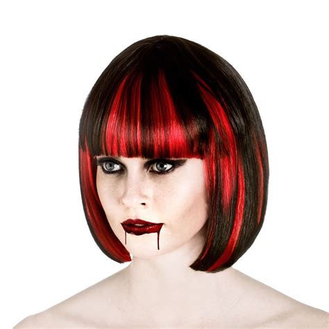 Wicked Costumes Ladies Bloodlust Vampire Black And Red Wig Halloween