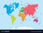 Continents of the world and political map Vector Image