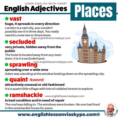 10 Advanced Adjectives To Describe Places In English