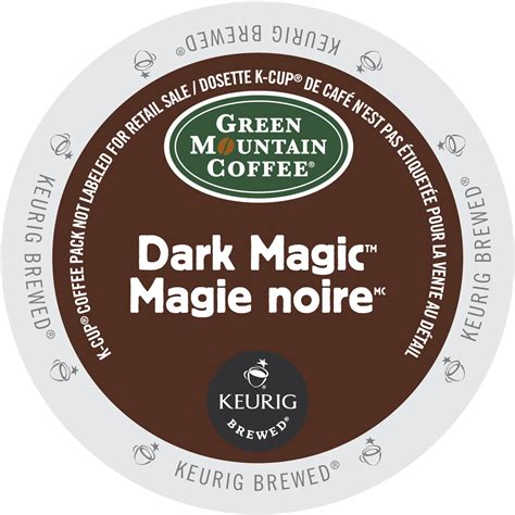 Dark coffee and brown coffee beans. GREEN MOUNTAIN - Dark Magic® Extra Bold Coffee - Java Kap