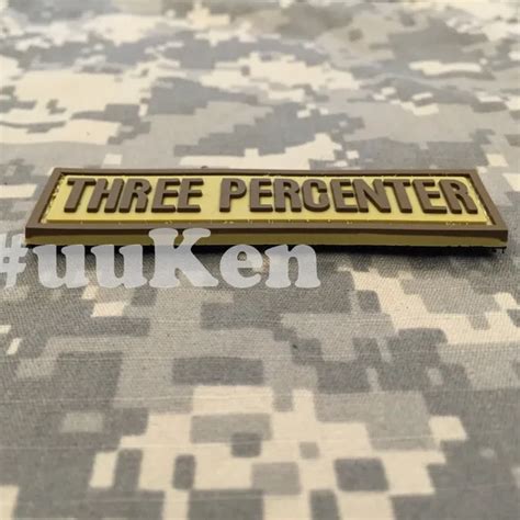 Three Percenter Pvc Morale Patches Military Tactical Airsoft Three