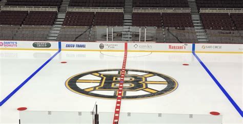 A Boston Bruins Logo Has Been Painted On Canucks Old Home Ice In
