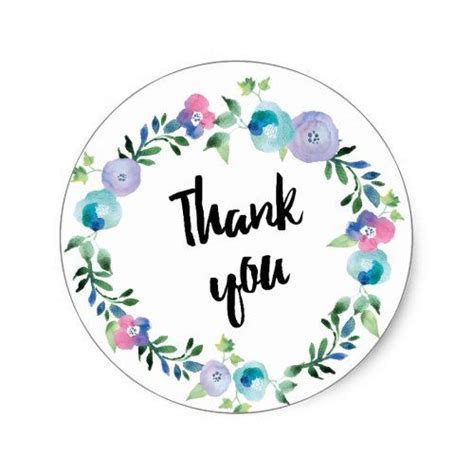 Wreath Watercolor Watercolor Flowers Thank You Tag Printable Thank
