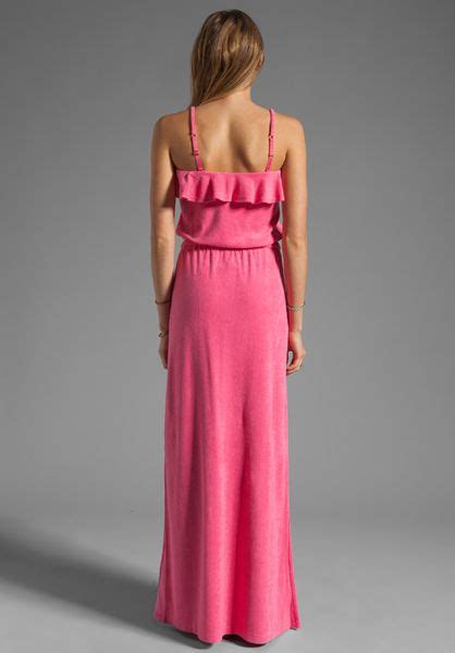 Juicy Couture Terry Maxi Dress In Pink Passion Pink Lyst
