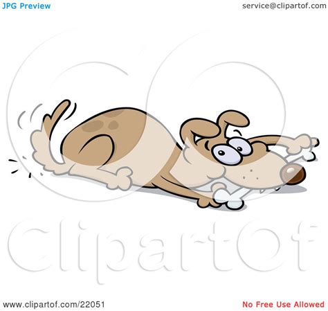 Clipart Illustration Of A Playful Brown Dog Wagging His Tail And