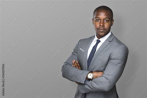 Successful Confident Black Business Man Isolated With Arms Folded