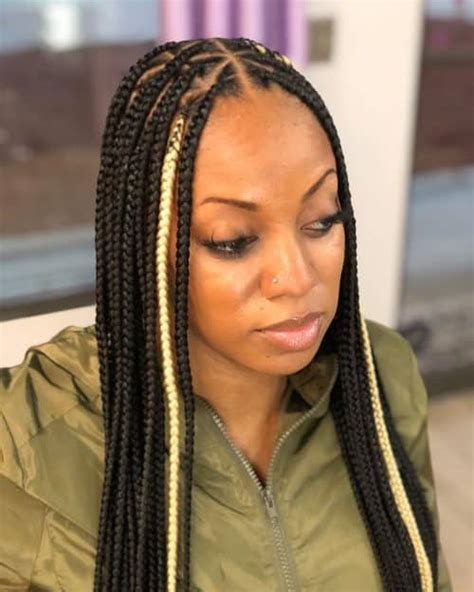 Large Knotless Box Braids With Color