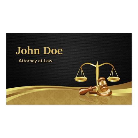 Attorney Lawyer Justice Elegant Black Gold Damask Business Cards