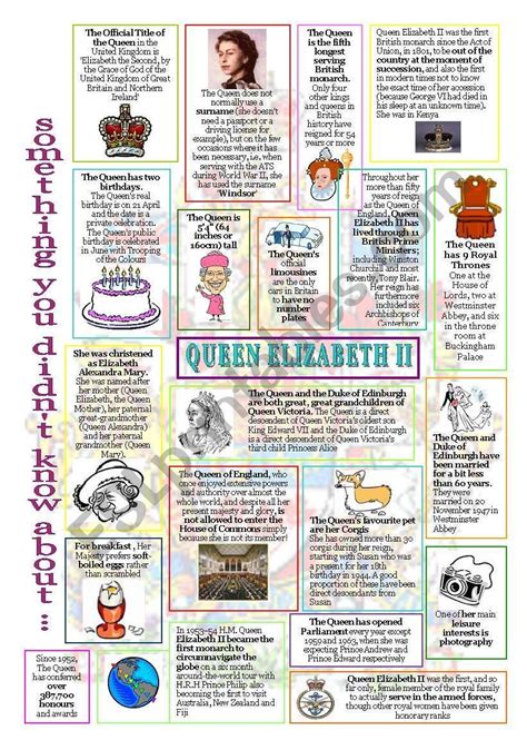 something u didn´t know about the queen esl worksheet by kamila1974 queen birthday queen