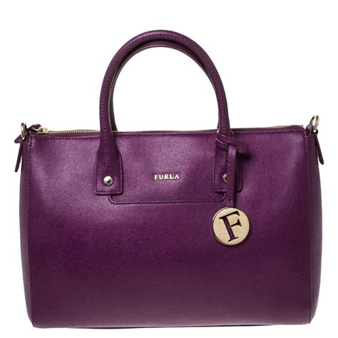 Furla Purple Leather Linda Satchel Furla The Luxury Closet