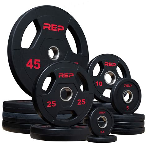 Buy Rep Fitness Rubber Coated Olympic Plates Updated Design Tri Grip