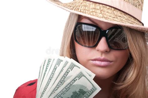 Blond Woman With Dollars Stock Photo Image Of Adult 25870736