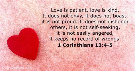 Love is patient, love is kind. 108 Bible Verses about Love - DailyVerses.net
