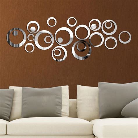 Buy Circles Mirror Style Removable Decal Vinyl Art Mural Wall Sticker