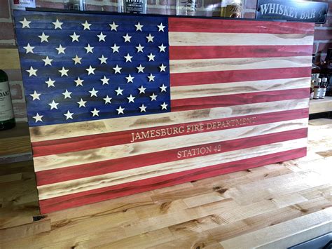 Wood Wall Art American Flag Personalized Flag Wooden Etsy