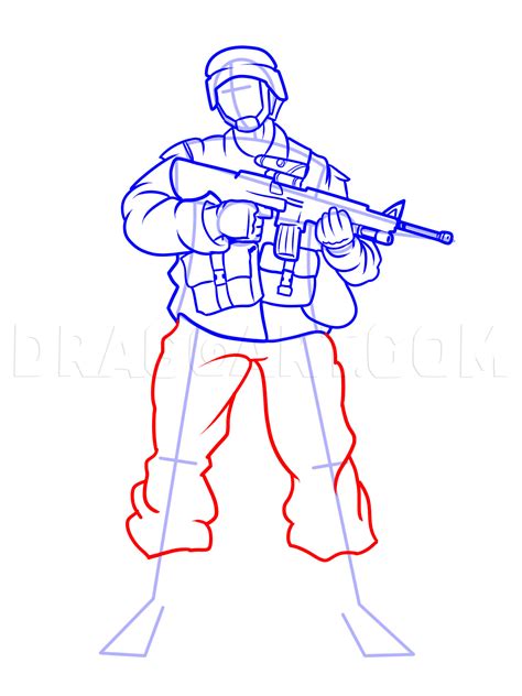 How To Draw Soldiers Step By Step Drawing Guide By Kingtutorial