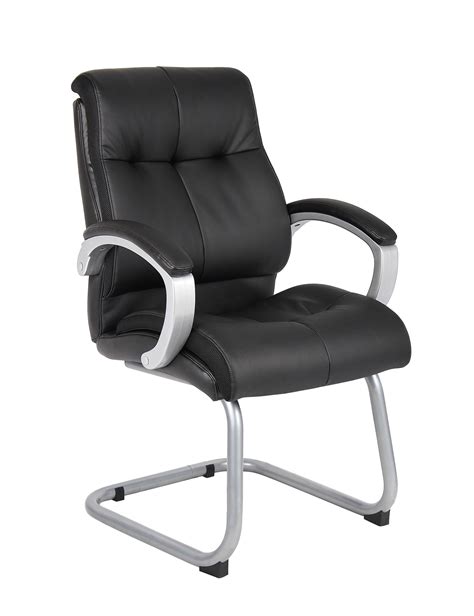 Boss Office And Home Black Double Plush Executive Guest Chair Walmart