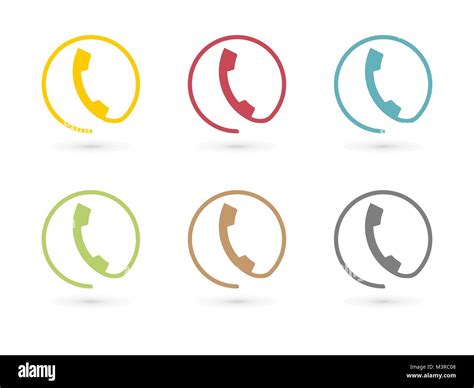 Colorful Phone Icon In Circle Stock Vector Image And Art Alamy
