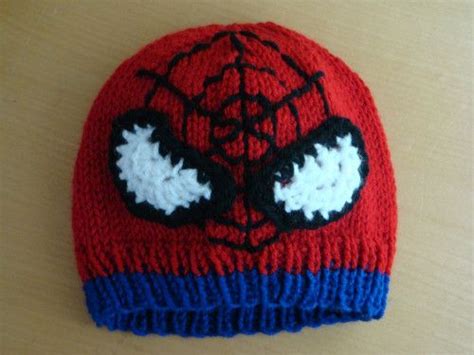 Childs Spiderman Beanie Knit Spiderman Hat Child Size Crochet Dog