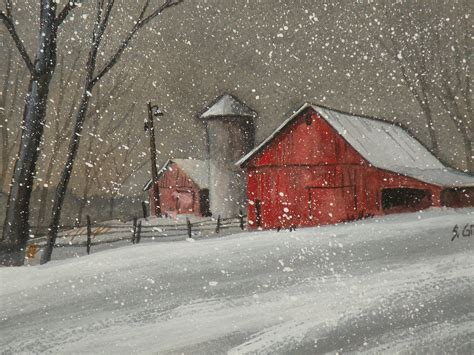 Shopstevegibsonart Barn Painting Winter