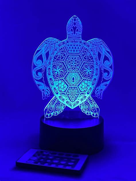 Sea Turtle 3d Led Night Light 16 Colors Remote Control And Etsy