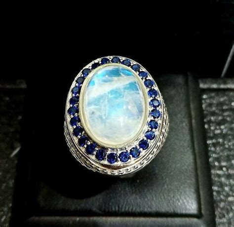 AAA Natürlich Äthiopische Opal Herren Ring 14k Weiss Gold Natürlicher